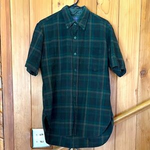 Pendleton men’s plaid short-sleeved wool shirt large
